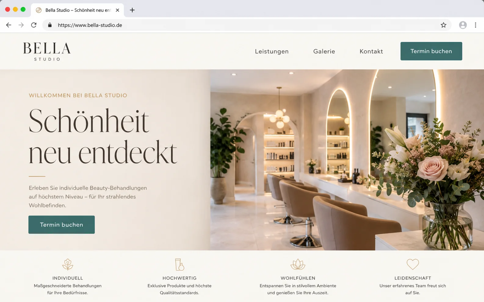 Bella Studio — Demo-Website Screenshot