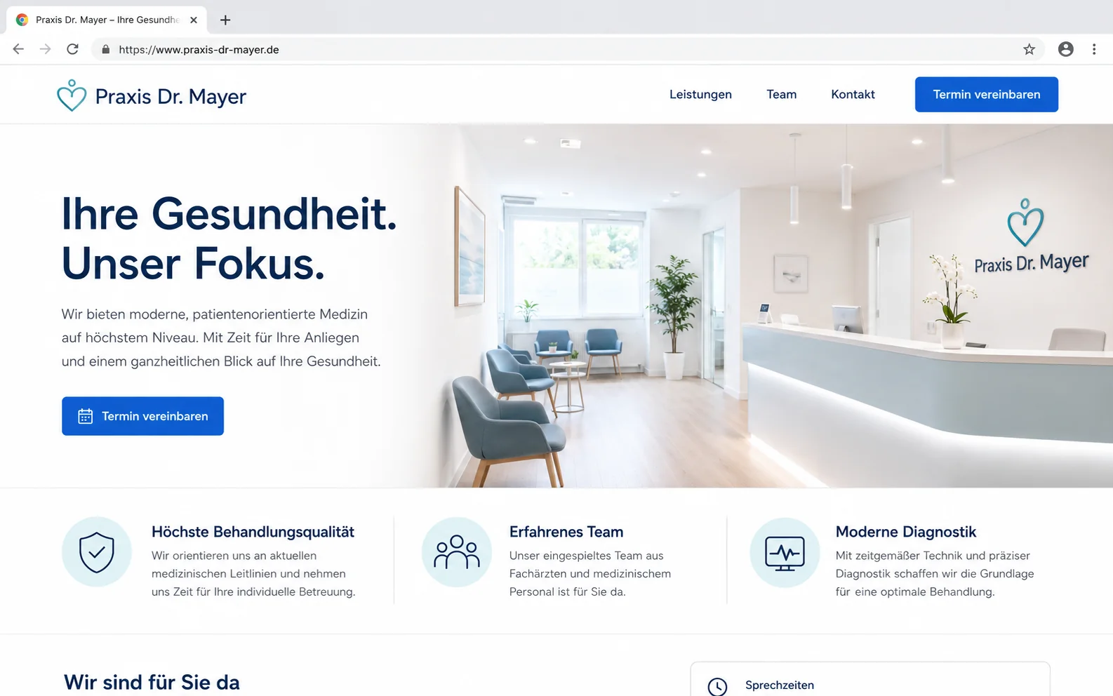 Praxis Dr. Mayer — Demo-Website Screenshot